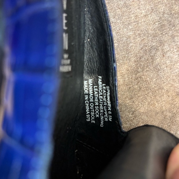 STEVE MADDEN Sz 6.5 Blue Crocodile Pattern Slip On Pointy Toe Leather Mules - Picture 8 of 8